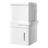 Midea MC35MSWBA3RC Compact 35 Pint Cube Dehumidifier with Smart Wi-Fi For Home & Basement, ENERGY STAR® Certified, White Front_Three_Fourths_Angled_Left