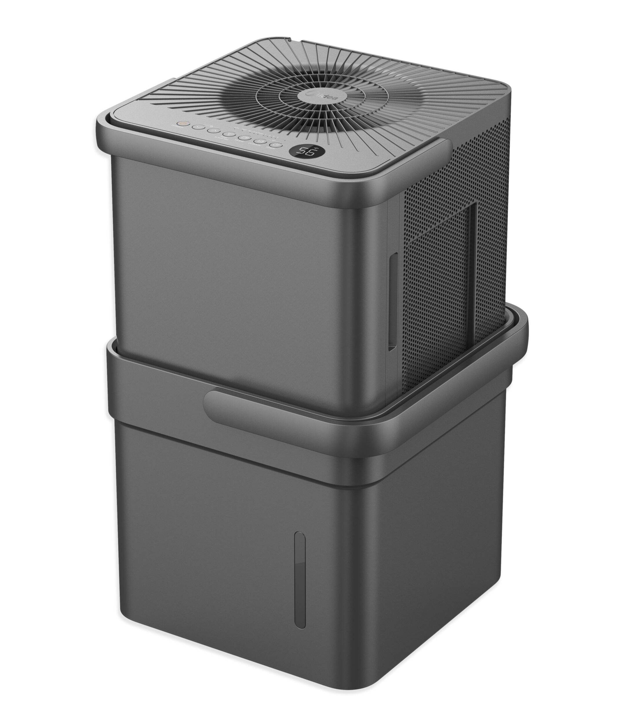 Déshumidificateur cube compact Midea, 35 pintes, Wi-Fi intelligent, maison/sous-sol, ENERGY STAR, noir Front_Three_Fourths_Angled_Left