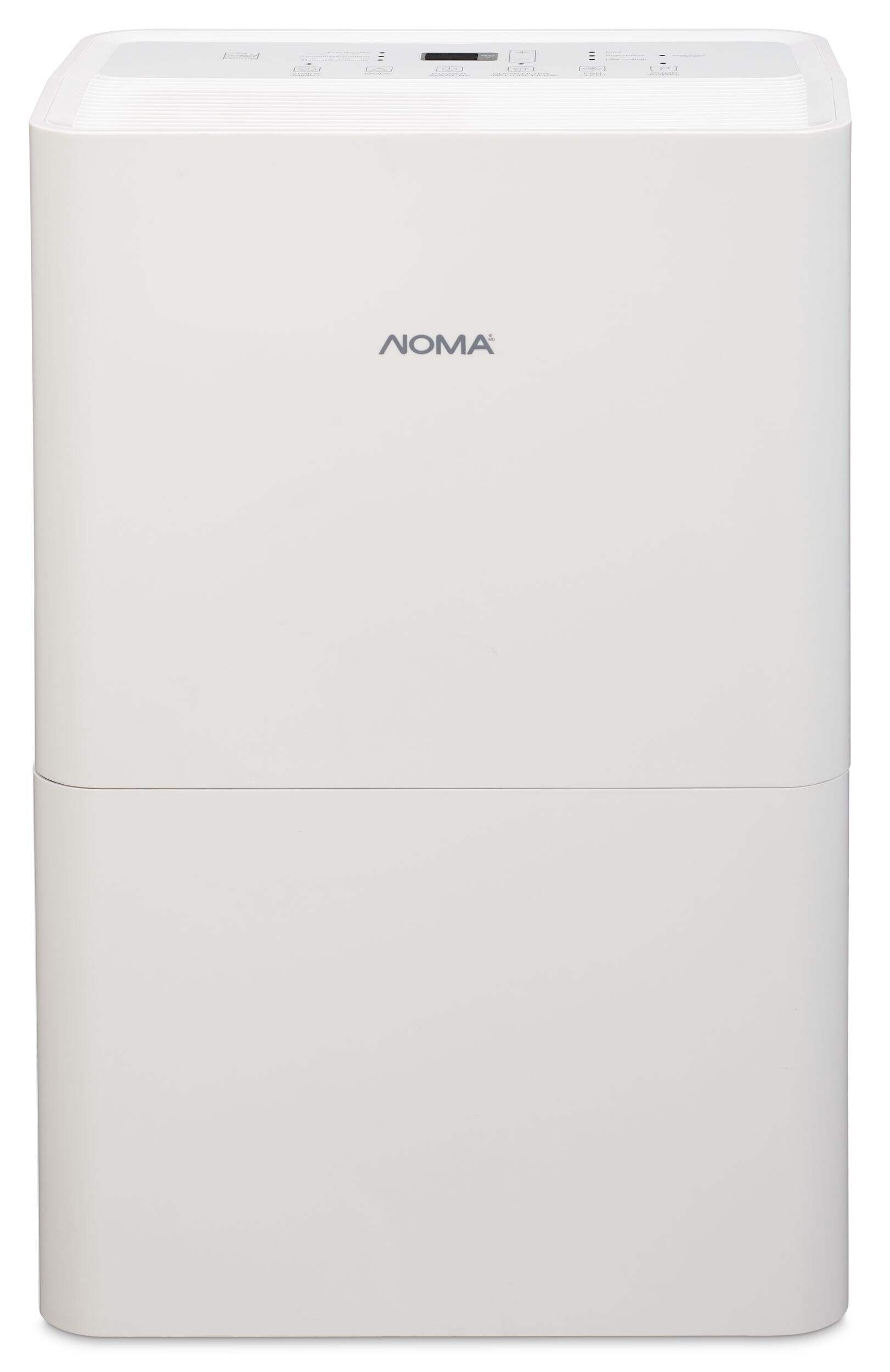 NOMA 50 Pint 2-Speed LED Dehumidifier, Bucket/Continuous Drain, ENERGY STAR® Most Efficient, White Front_Elevated
