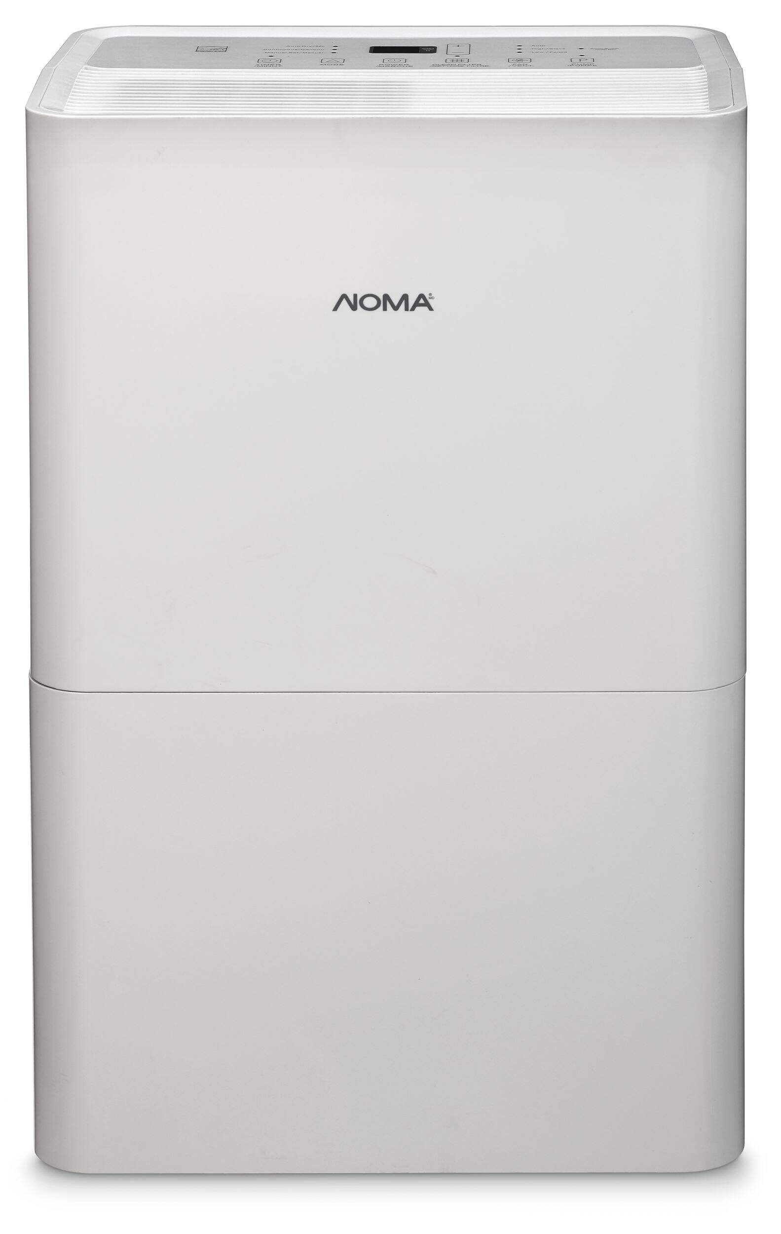 NOMA 50 Pint LED Dehumidifier with Pump, Bucket/Continuous Drain, ENERGY STAR® Most Efficient, White Front_Elevated