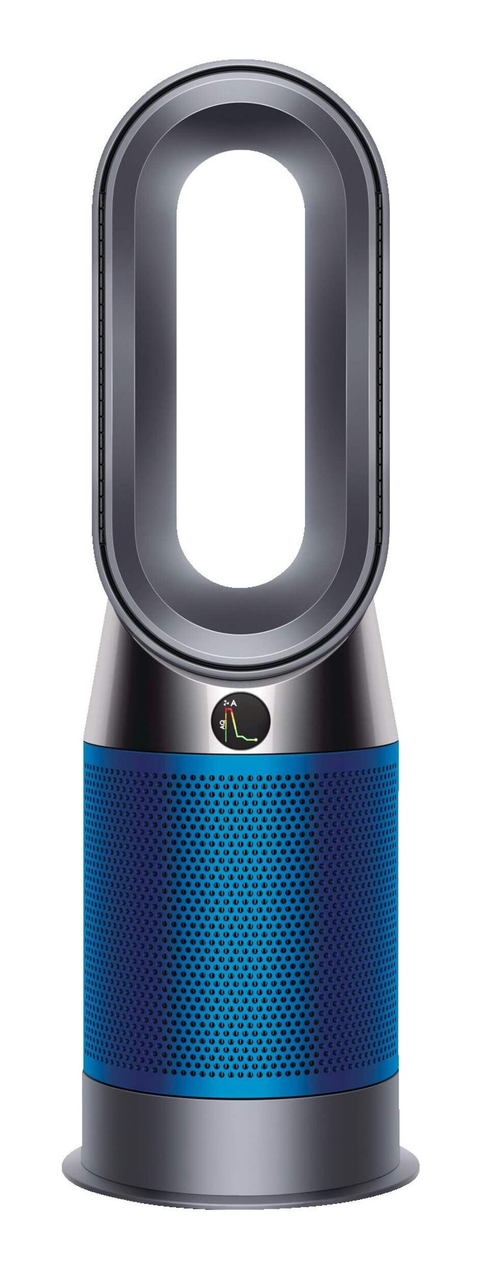 Dyson HP04 Pure Hot + Cool HEPA Air Purifier, Fan & Heater, Removes Allergens & Odours, Blue/Silver Front_Flat