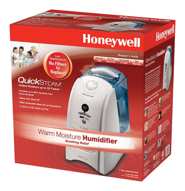 Honeywell HWM450NC QuickSteam™ Warm Mist Humidifier, 1.6-Gallon ...