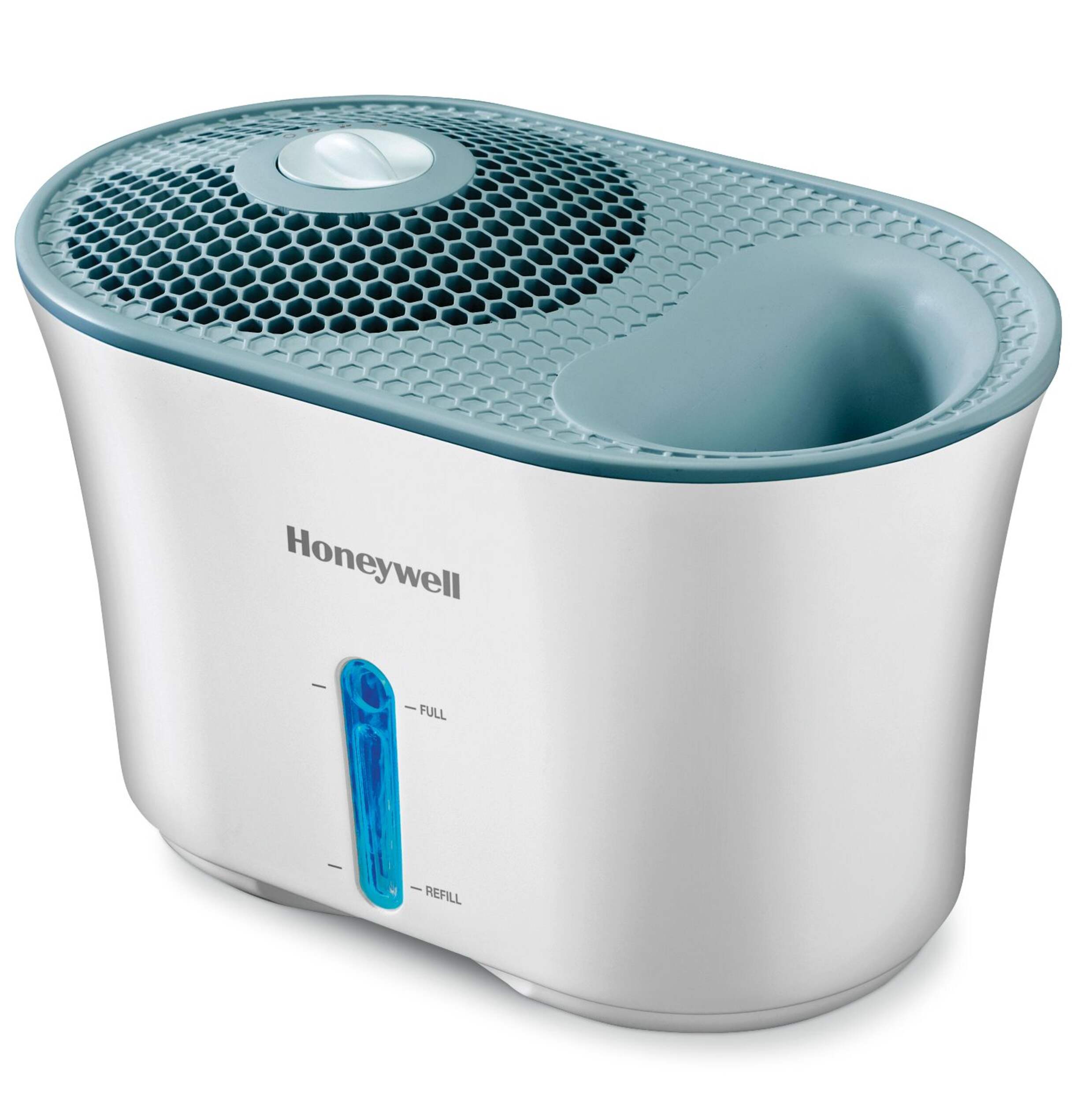 Honeywell HCM-710C Easy to Care Top-Fill Cool Moisture Air Humidifier, 2-Speed, White, 3.78-L Front_Angled_Left