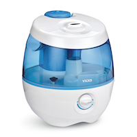 Vicks VUL575C Vaporizer SweetDreams Ultrasonic Cool Mist Air Humidifier, White/Blue, 3.78-L Front_Angled_Right