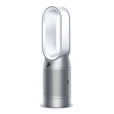 Dyson HP07 Purifier Hot + Cool™ HEPA Oscillating Air Purifier/Heater/Bladeless Fan, Removes Allergens & Odours, White/Silver Front_Three_Fourths_Angled_Left