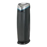 GermGuardian AC4825DLX 4-in-1 HEPA Filter & UVC Tower Air Purifier, Removes Allergens & Odours, Black, Small-Medium Room Front_Three_Fourths_Angled_Left