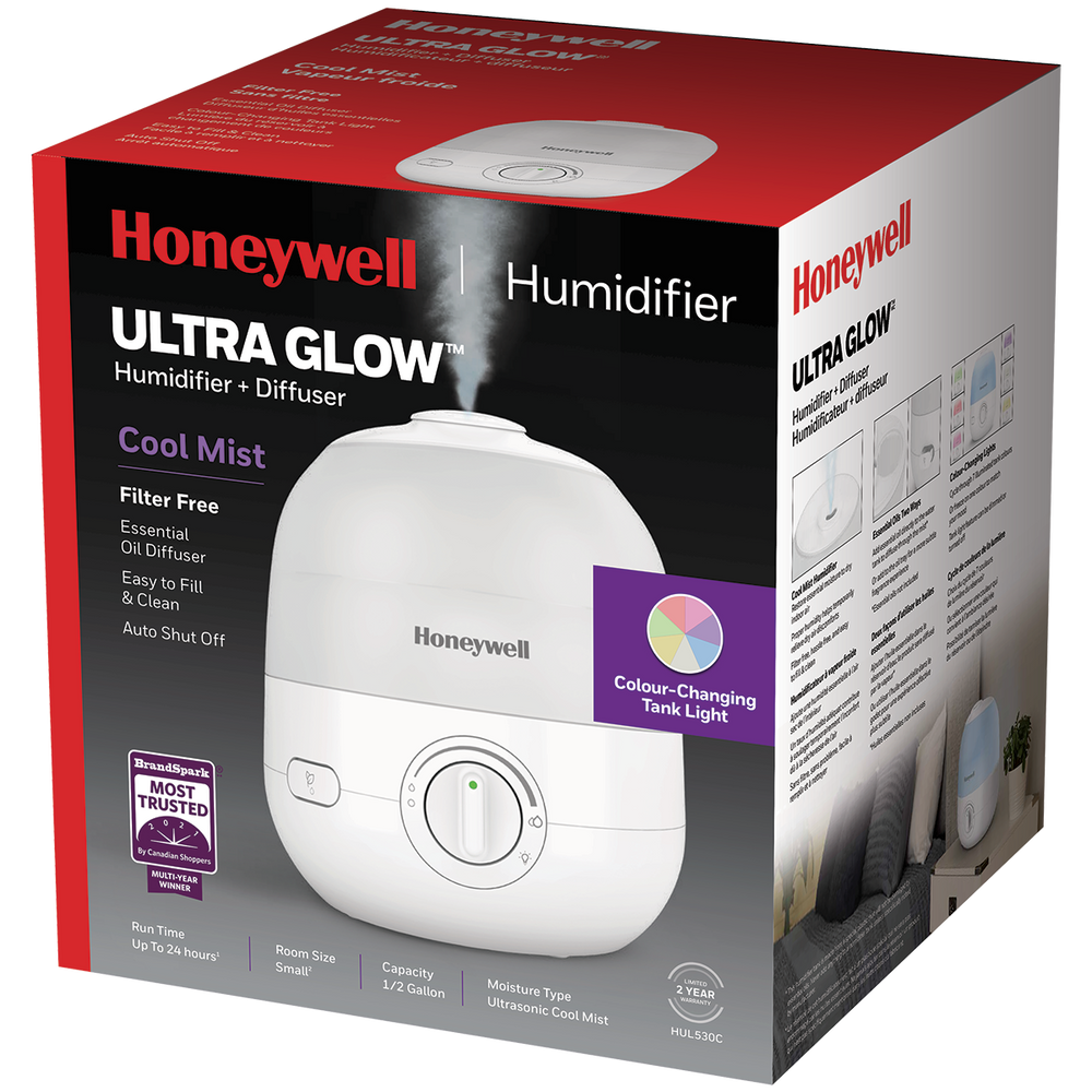 Honeywell HUL530C Ultra Glow™ Ultrasonic Humidifier + Diffuser