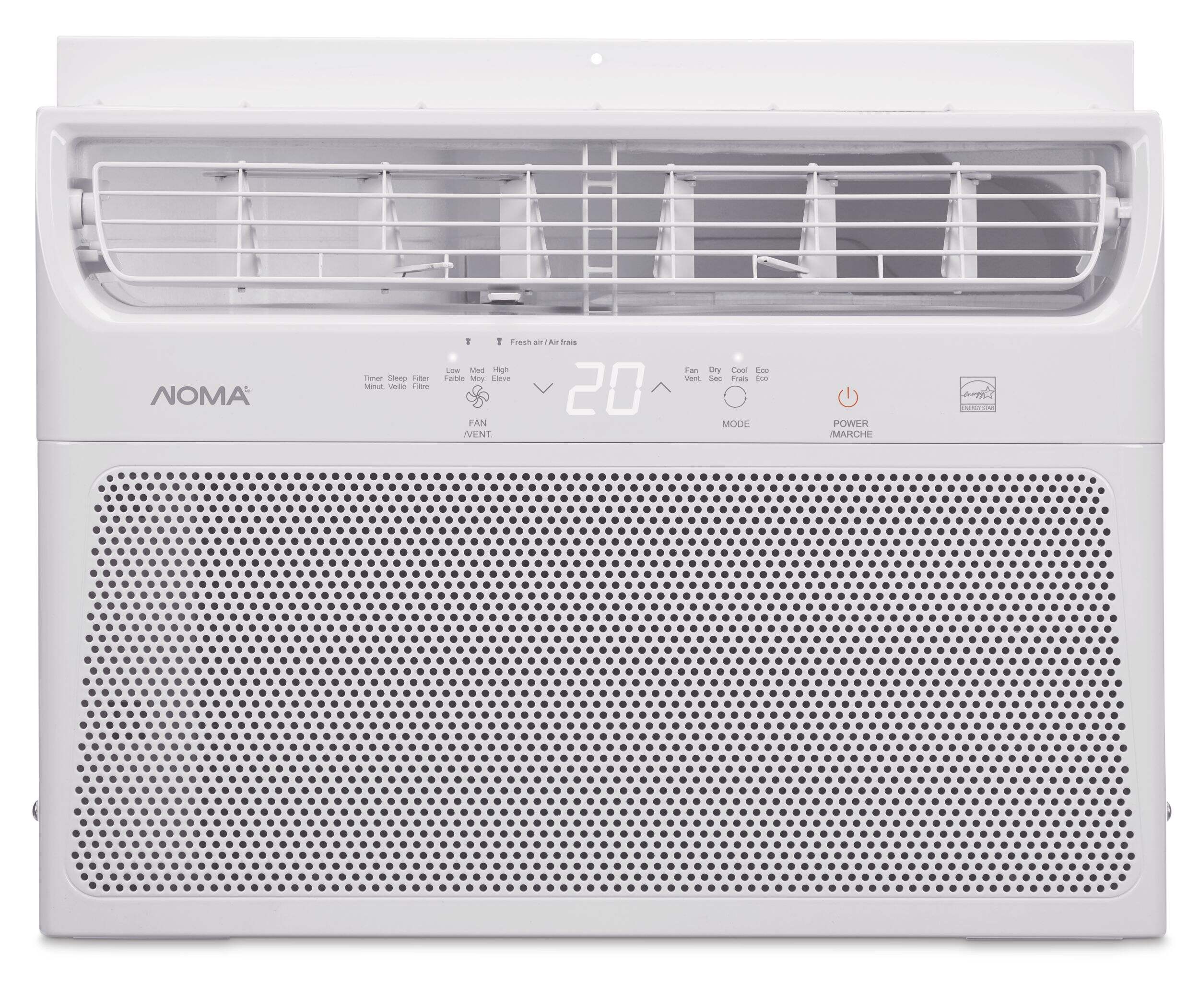 NOMA Premium Design ENERGY STAR®&nbsp;Window Air Conditioner/AC w/Remote Control, 10,000-BTU, White Front_Flat