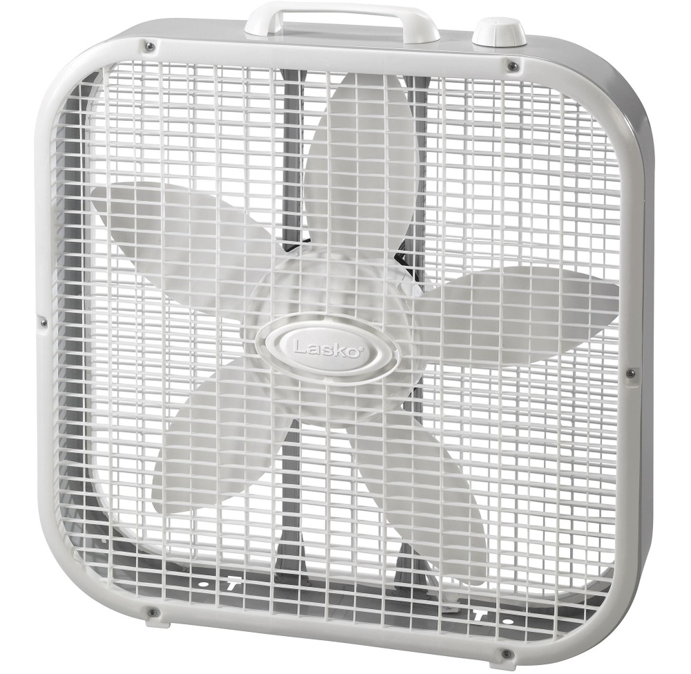 Lasko Steel Portable Box/Floor Fan, 3Speed, White, 20in Canadian Tire