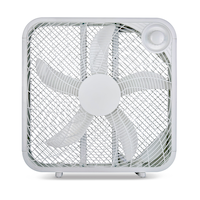 Ventilateur de sol/boîte en plastique à 5 pales For Living, 2 vitesses, blanc, 20 po