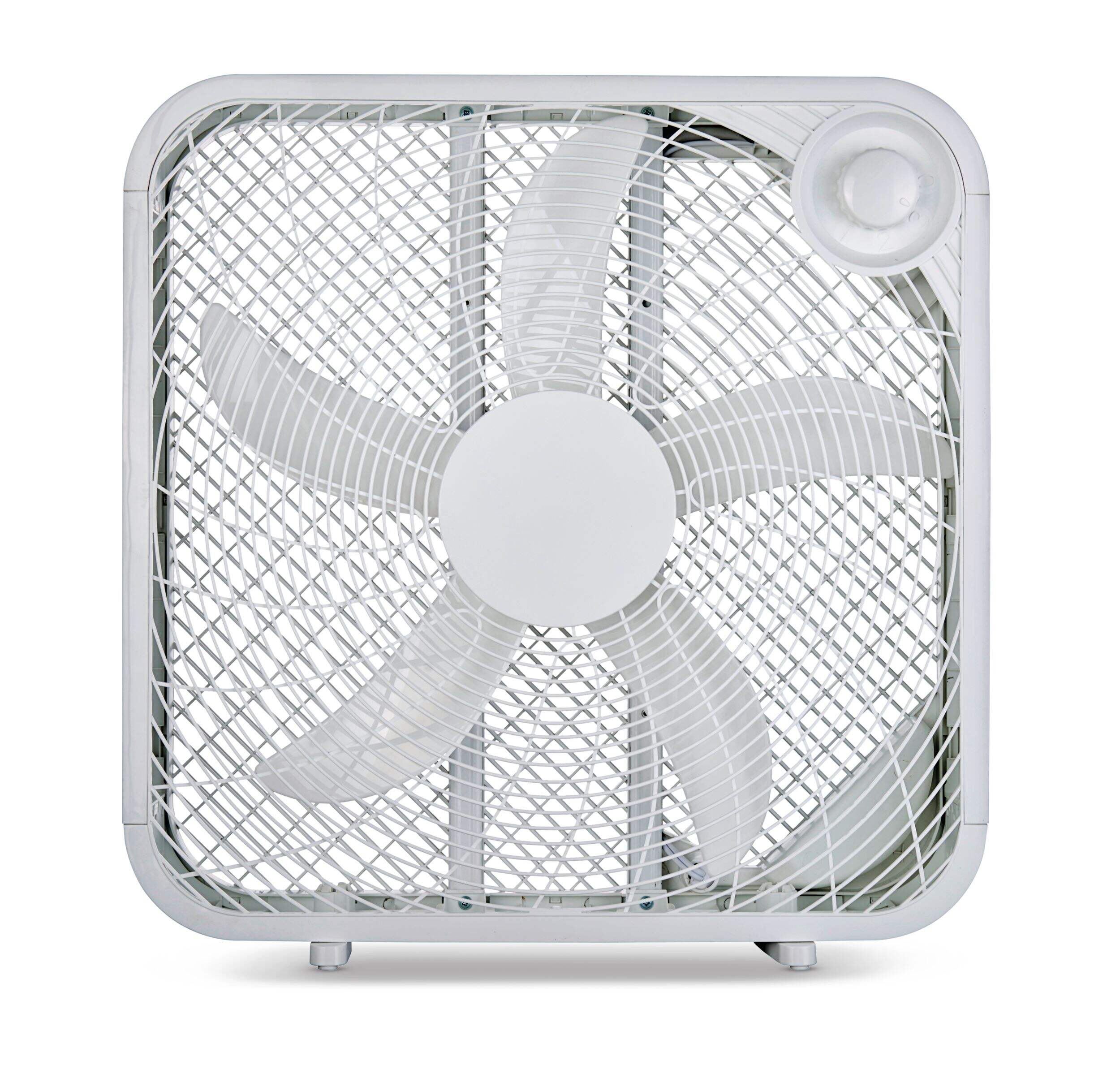 For Living Plastic 5-Blade Portable Box/Floor Fan, 2-Speed, White,  20-in Front_Flat