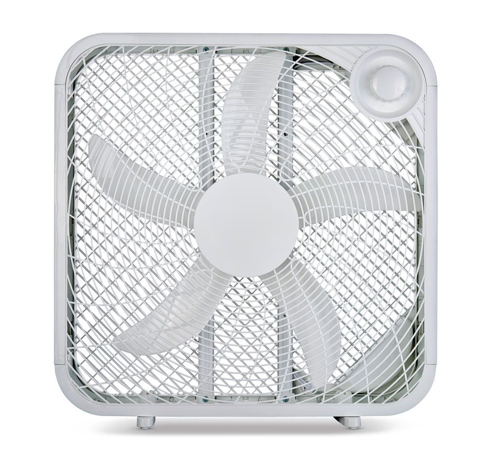 For Living Plastic 5 Blade Portable Boxfloor Fan 2 Speedwhite 20 In