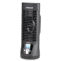 Mini ventilateur de table/de bureau oscillant Honeywell QuietSet, 4 vitesses, noir, 13 po Front_Angled_Left