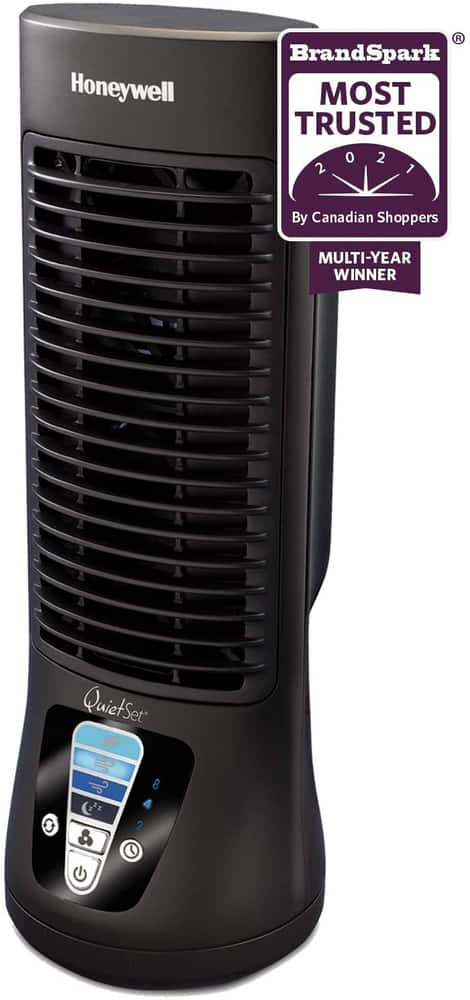 Honeywell QuietSet Mini Oscillating Tower Table/Desk Fan, 4-Speed ...