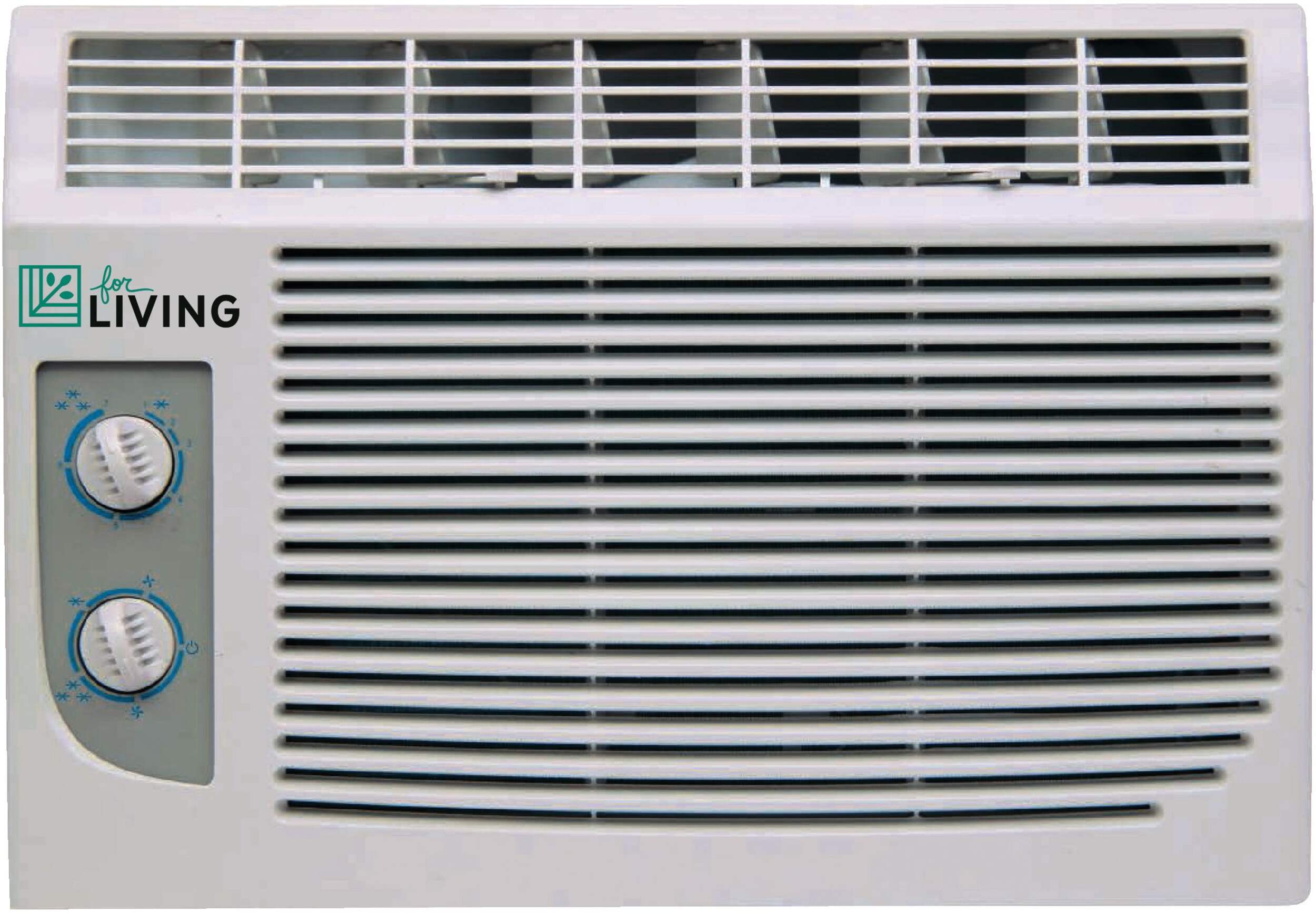 For Living Manual Window Air Conditioner, 5,000-BTU, White Front_Flat