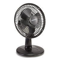 Ventilateur de table/bureau à tête inclinable avec pince For Living, 2 vitesses, noir, 6 po Front_Angled_Right