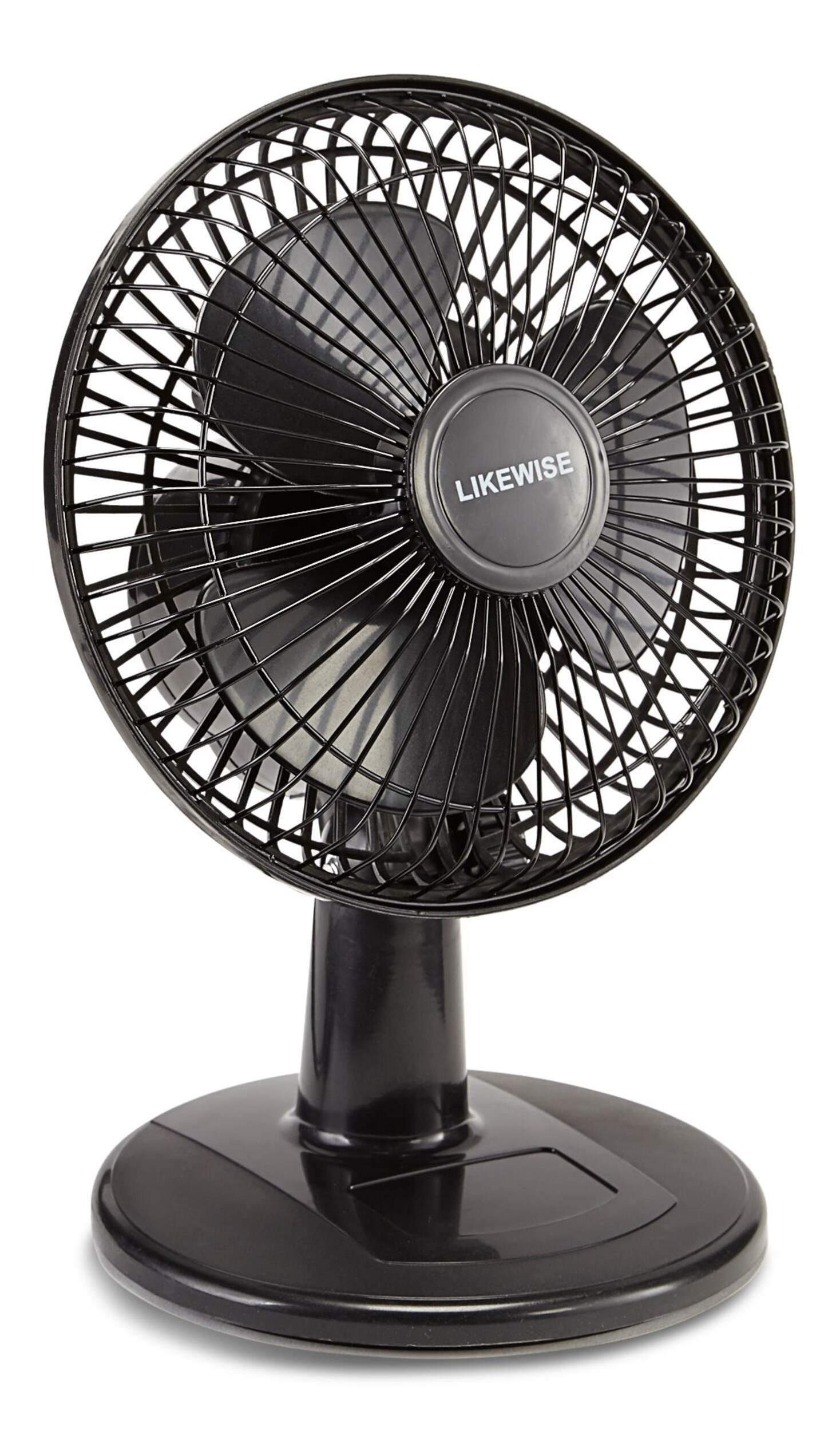 For Living Tilt-Head Table/Desk Fan w/Clip, 2-Speed, Black, 6-in Front_Angled_Right