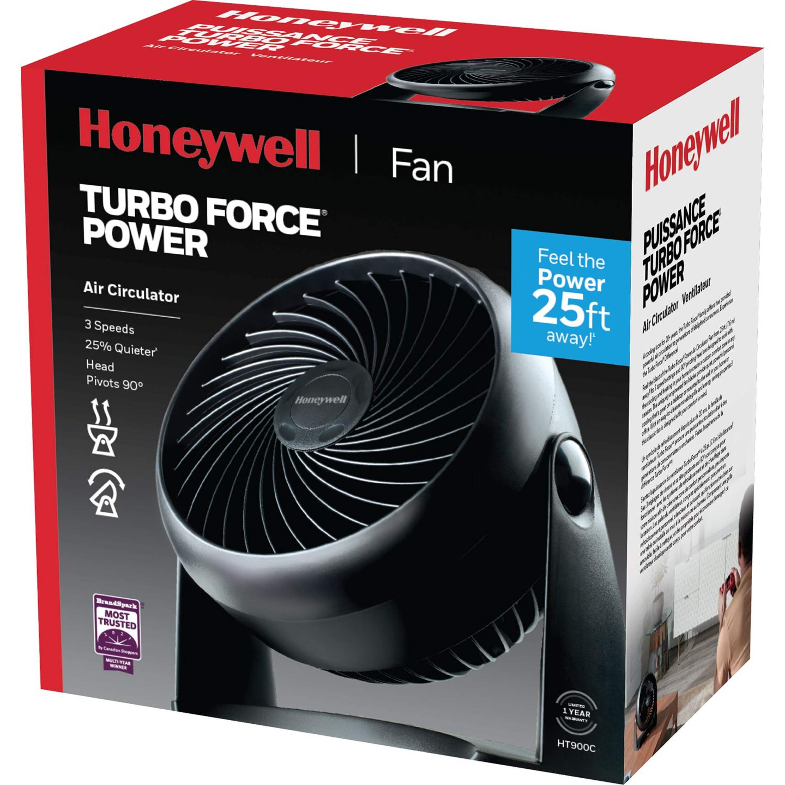 Honeywell TurboForce®Tilt-Head Portable Air Circulator Table/Desk Fan ...