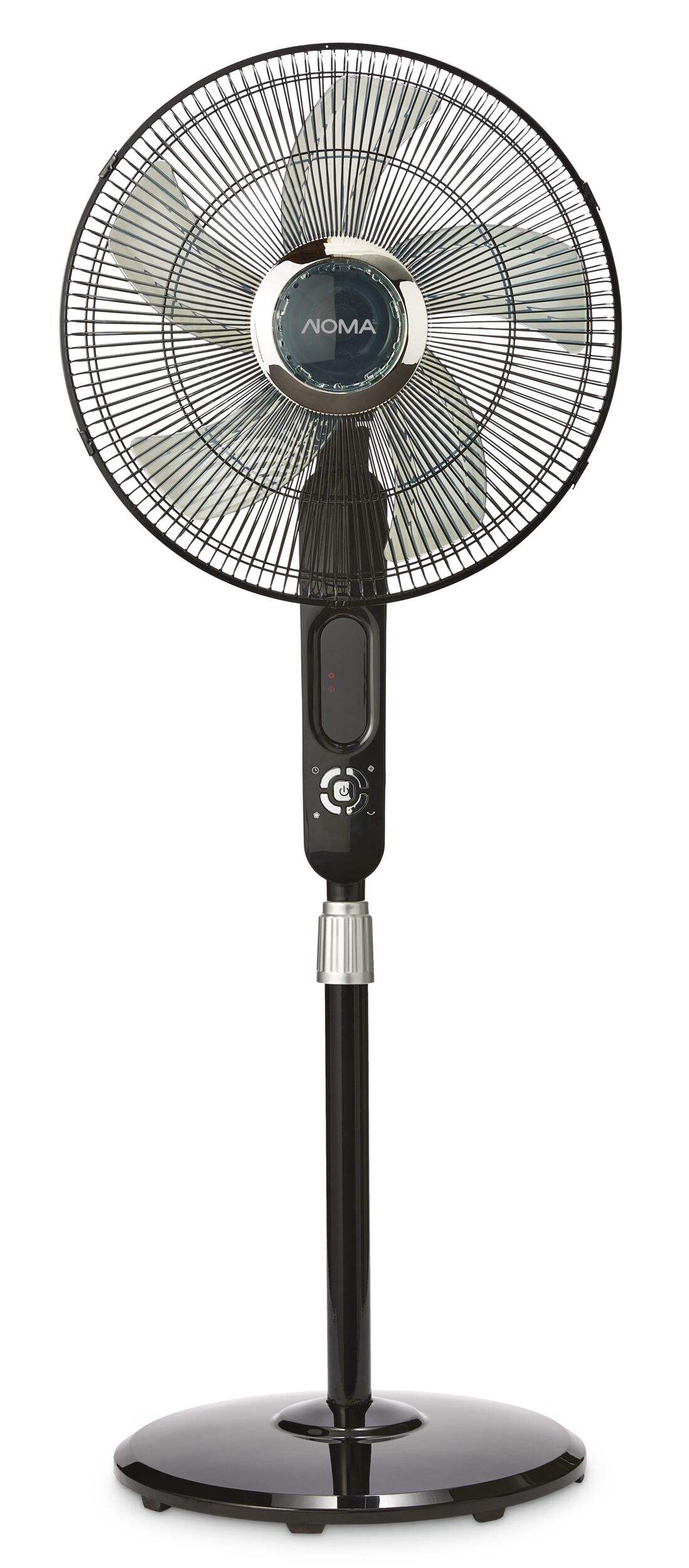 NOMA Oscillating Pedestal/Stand Fanw/Remote Control, 6-Speed, Black, 16-in Front_Flat