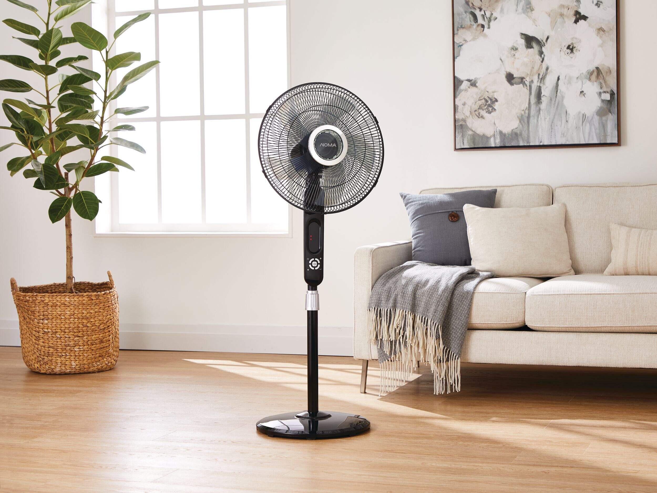 NOMA Oscillating Pedestal/Stand Fanw/Remote Control, 6-Speed, Black, 16 ...