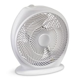 For Living Compact Portable Table/Desk Fan, 2-Speed, White, 10-in Front_Angled_Right