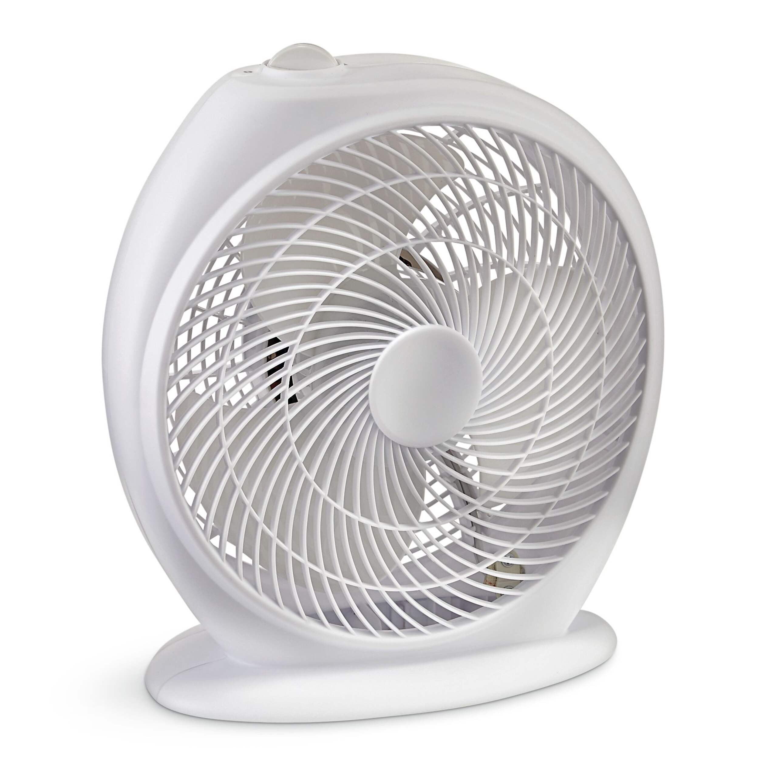 Ventilateur de table/bureau portatif compact For Living, 2 vitesses, blanc, 10 po Front_Angled_Right