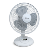 Ventilateur de table/bureau oscillant à tête inclinable For Living, 3 vitesses, blanc, 12 po Front_Angled_Right