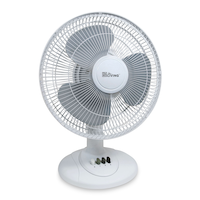 Ventilateur de table/bureau oscillant à tête inclinable For Living, 3 vitesses, blanc, 12 po
