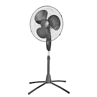 Ventilateur sur socle/pied oscillant à tête inclinable à hauteur réglable For Living, 3 vitesses, noir, 18 po