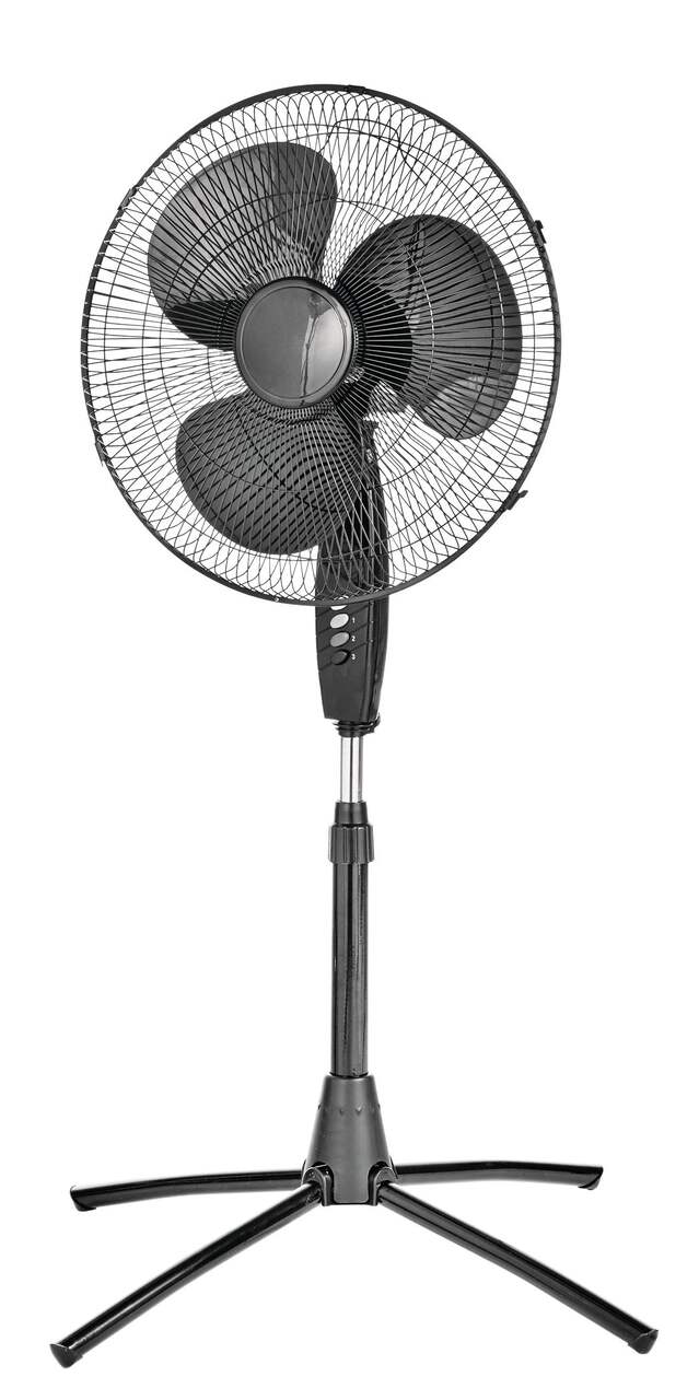 For Living Tilt-Head Oscillating Pedestal/Stand Fan w/Adjustable Height,  3-Speed, Black, 18-in