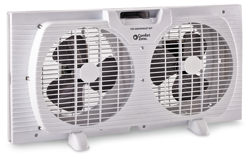 For Living Portable Twin Window Fan 2Speed,White, 9in Canadian Tire