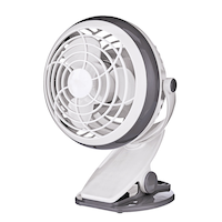 For Living USB & Battery Table/Desk Fan w/Clip, Assorted, 4-in Front_Three_Fourths_Angled_Left