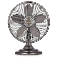 Ventilateur de table/bureau oscillant portatif NOMA Retro, 3 vitesses, métal, 12 po Front_Flat