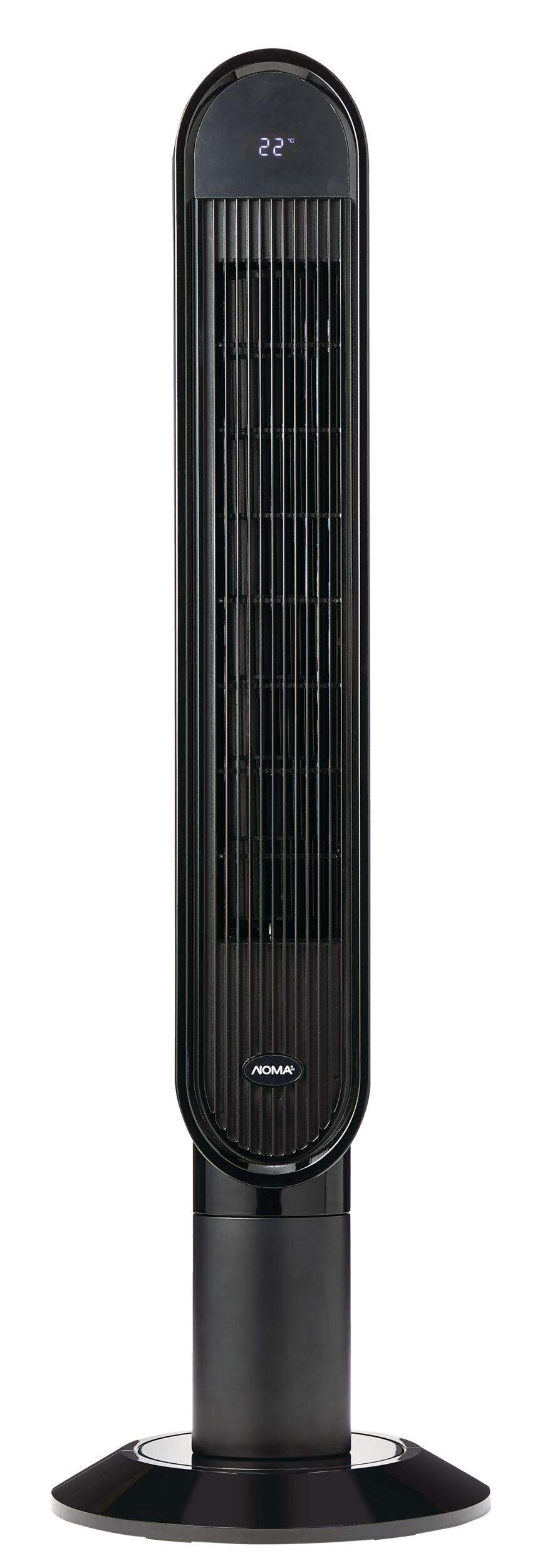 NOMA Oscillating Tower Fan, Remote Control, 3-Speed, Black, 45-in Front_Flat