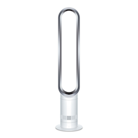 Dyson AM07 Cool™ Programmable Oscillating Tower Fan, 10-Speed, with Remote Control, White/Silver Front_Flat