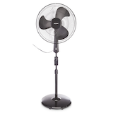 NOMA Oscillating Pedestal/Stand Fan with Remote Control, 3-Speed, Black, 18-in Front_Flat