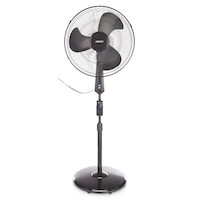 NOMA Oscillating Pedestal/Stand Fan with Remote Control, 3-Speed, Black, 18-in Front_Flat