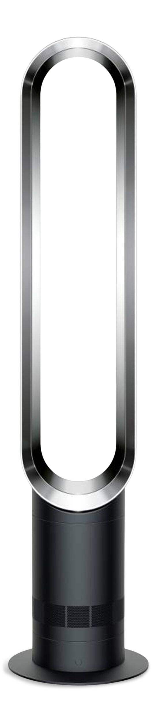 Dyson AM07 Cool™ Programmable Oscillating Tower Fan, 10-Speed, with Remote Control, Black/Nickel Front_Flat