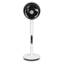 NOMA DC Oscillating Air Circulator Pedestal/Stand Fan with Remote Control, 9-Speed, White Front_Flat