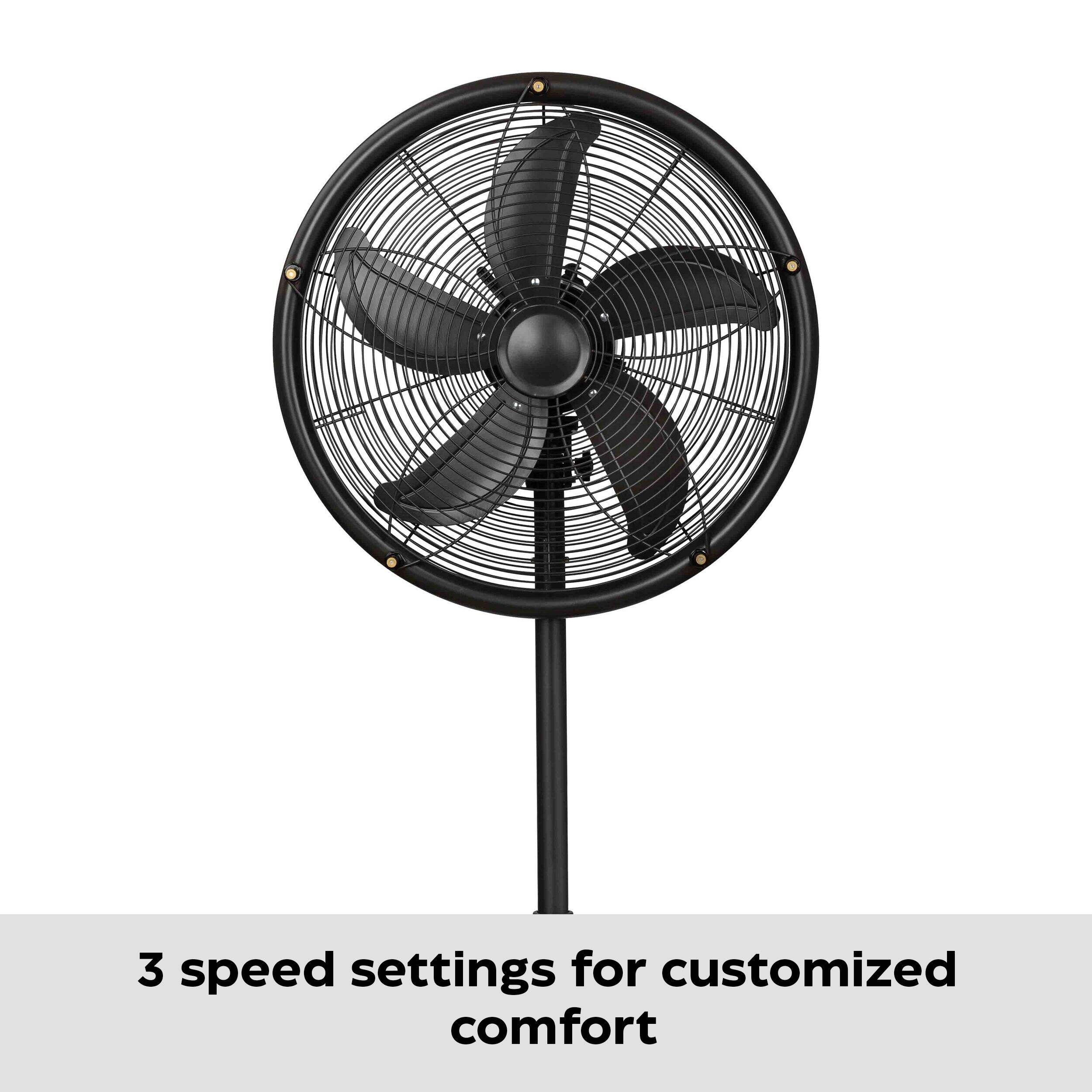 NOMA Outdoor Oscillating Pedestal/Stand Misting Fan, 3Speed, Black, 18in Canadian Tire