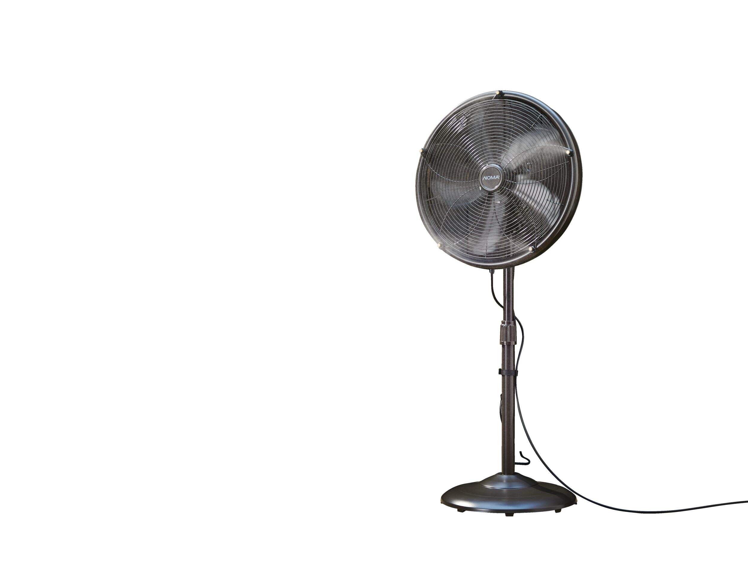 NOMA Outdoor Oscillating Pedestal/Stand Misting Fan, 3Speed, Black, 18
