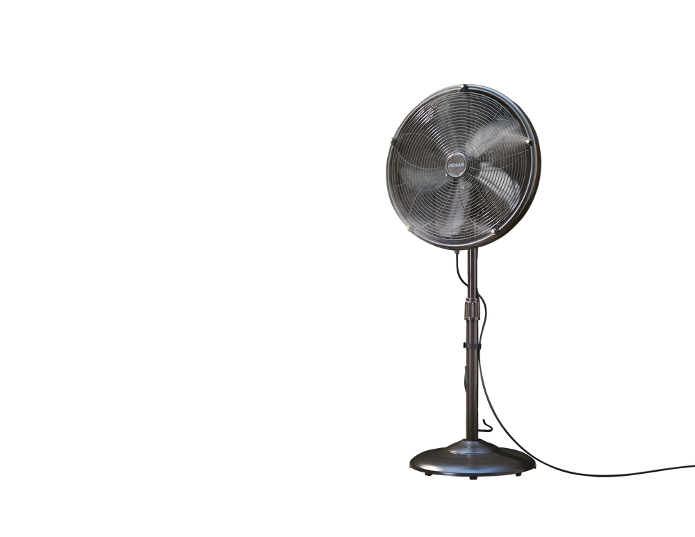NOMA Outdoor Oscillating Pedestal/Stand Misting Fan, 3Speed, Black, 18