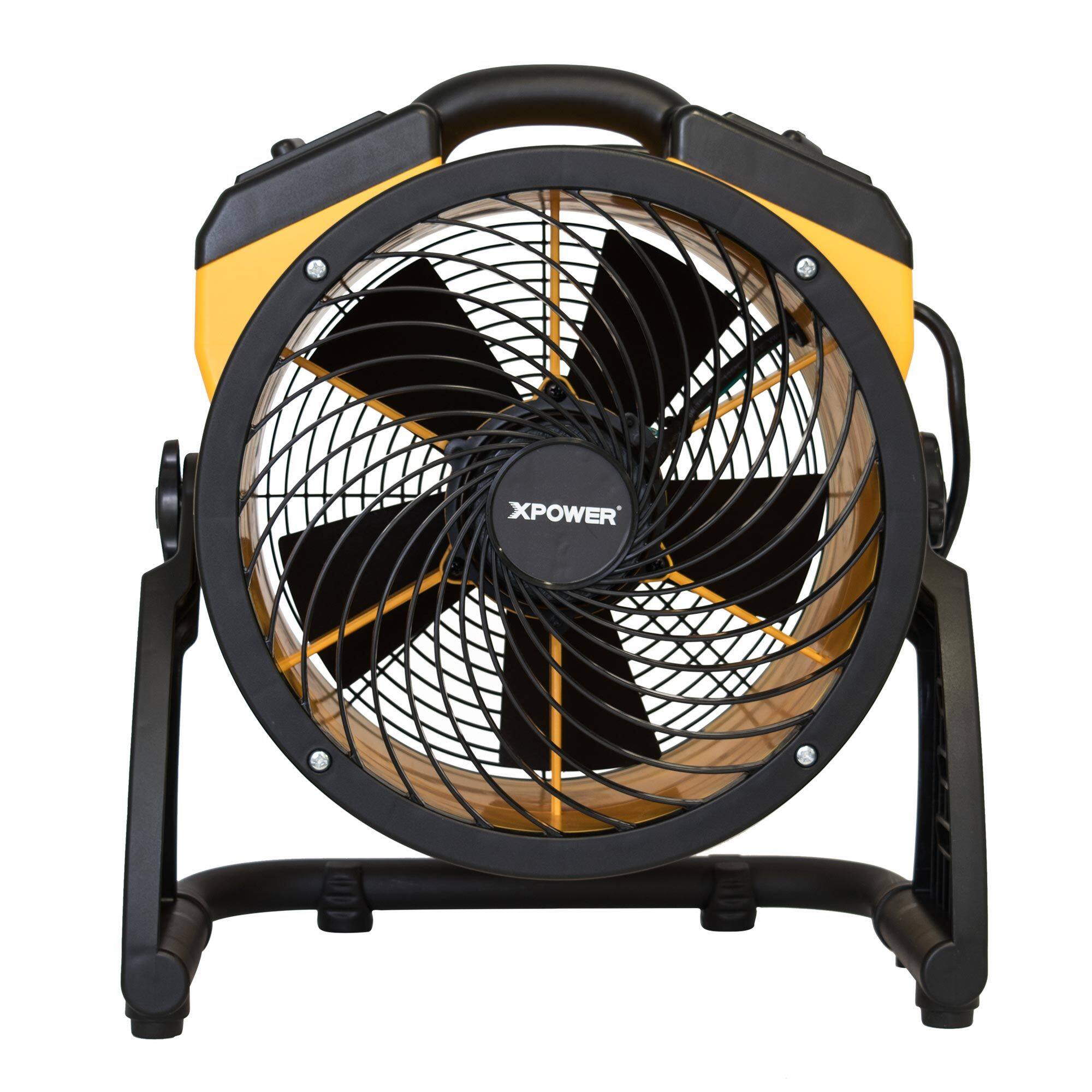 XPOWER Pro FC-100 Multi-Purpose Air Circulator Utility Fan, 4-Speed, 1100  CFM, Yellow, 11-in
