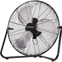 Mastercraft Vertical-Tilt Portable Floor Fan, 3-Speed, Black, 20-in Front_Angled_Left