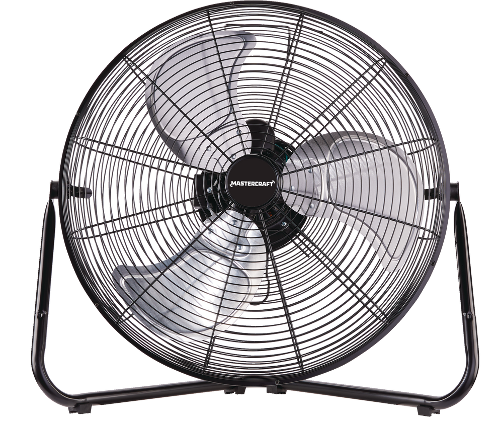 Mastercraft VerticalTilt Portable Floor Fan, 3Speed, Black, 20in