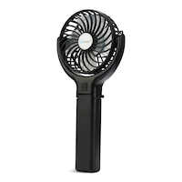 Ventilateur de table/bureau portatif à piles et USB For Living, 4 po, noir Front_Three_Fourths_Angled_Left