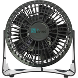 Ventilateur de table/bureau personnel compact For Living, 1 vitesse, noir, 4 po Front_Flat