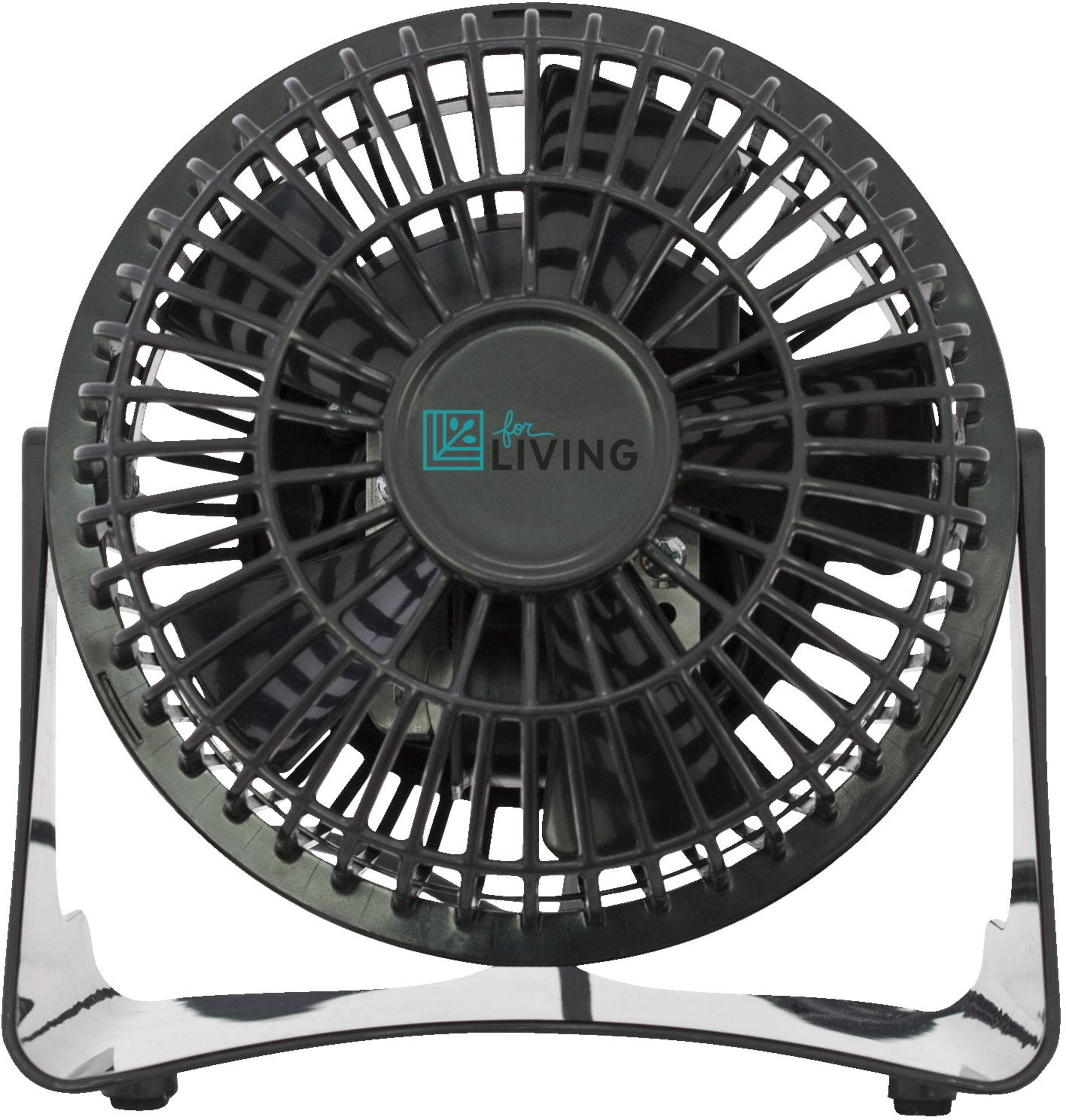 For Living Compact Personal Table/Desk Fan, Single Speed, Black, 4-in Front_Flat