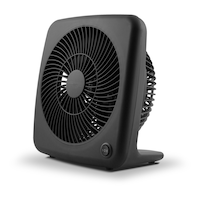 Ventilateur de table/bureau portatif personnel mince For Living, 2 vitesses, noir, 7 po Front_Three_Fourths_Angled_Left