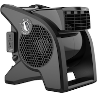 Lasko High Velocity Pivoting Portable Blower Fan w/Two 120V Outlets, 3-Speed, Black Front_Three_Fourths_Angled_Right